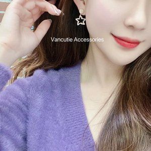 Pink Cat Eye Star Earrings